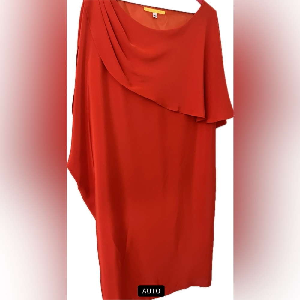 Flores & Flores Orange Silk Dress Size 12